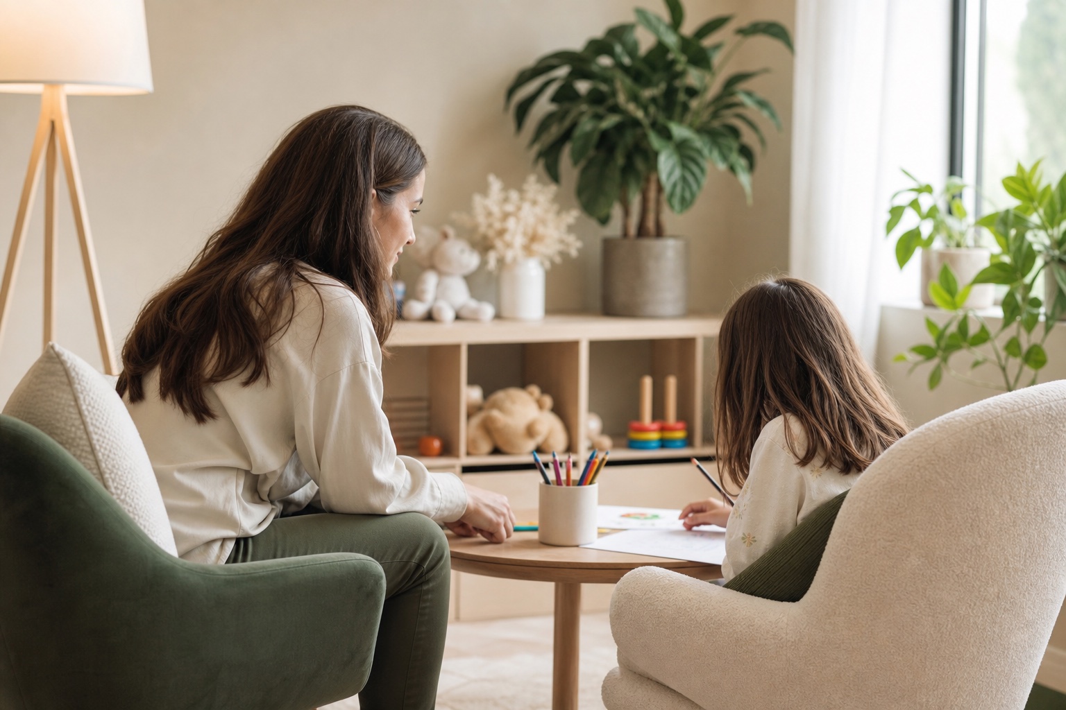 Consulta de psicología infantil en un entorno seguro